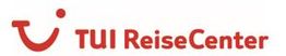 Logo von TUI ReiseCenter in roter Schrift mit stilisiertem Smiley-Gesicht links.