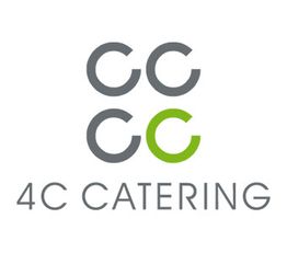 Logo von 4C Catering mit vier grauen "C", eines davon grün.