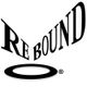 Stylized text "Rebound" in 3D with an elliptical logo below.