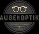 Logo mit Brille, Text "Augenoptik Stammermann Seit 2018" in einem runden Design.