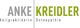 Logo mit Text: "Anke Kreidler, Heilpraktikerin, Osteopathin", in Grau und Grün.