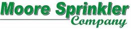 "Logo of Moore Sprinkler Company in green and white text on a white background."