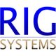 Logo mit blauem Text "RIG" und darunter "SYSTEMS" in einem Farbverlauf von Braun zu Grau.