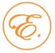 Oranges Logo mit stilisiertem Buchstaben "E" in einem Kreis.