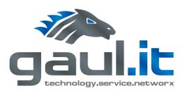 Logo mit Pferdekopf und Text: "gaul.it technology.service.networkx".