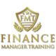 Gold logo with "FMT" on a shield, laurel, and text: "FINANCE MANAGER TRAINING".