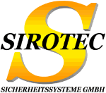 Logo mit gelbem "S" und dem Text "SIROTEC Sicherheitssysteme GmbH" in Schwarz.