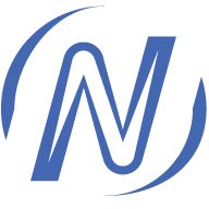 Logo blu con lettera "N" stilizzata, circondata da due archi semicircolari.