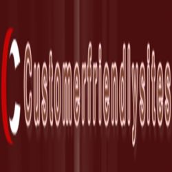 Red background with text "Customerfriendlysites" in a bold, white font.