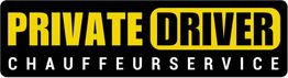 Schwarz-gelbes Logo mit der Aufschrift "Private Driver Chauffeurservice".