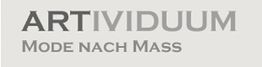 Logo mit Text "ARTIVIDUUM Mode nach Mass" in grauer Schrift auf hellem Hintergrund.