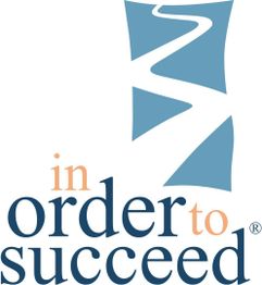 Logo with a stylized road leading upward, captioned "In Order to Succeed."