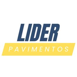 Texto en imagen: "Lider Pavimentos" en azul y amarillo.