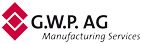 G.W.P. AG Logo mit rotem Symbol und schwarzem Text "Manufacturing Services".