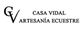 Logotipo de Casa Vidal Artesanía Ecuestre con letras negras sobre fondo blanco.