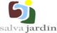 Logotipo abstracto de "Salva Jardín" con formas coloridas y un punto amarillo arriba.