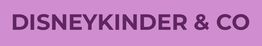 "Lila Hintergrund mit dunkelvioletter Aufschrift: 'DISNEYKINDER & CO'."