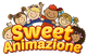 Illustrazione con bambini sorridenti e la scritta "Sweet Animazione" in caratteri colorati.