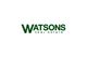Logo de "WATSONS Real Estate" en letras verdes sobre fondo blanco.