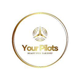 Logo: Propeller-Emblem, Text "Your Pilots - Ready for Takeoff" in goldener Schrift.