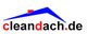Logo von cleandach.de, mit einem stilisierten blauen Dach und rotem Kamin.