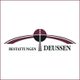 Logo von Bestattungen Deussen mit rotem Kreis und Brückenmotiv.