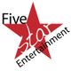 Roter Stern mit schwarzem Text: "Five Star Entertainment".