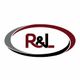 Logo with "R & L" in red and black, inside a swirling oval shape design.