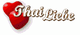 Roter Herzclipart mit dem Text "ThaiLiebe" in festlicher Schrift.
