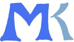 Blaues "M" und graues "K" nebeneinander, gezeichnet im Stil einer Handschrift.