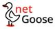 Logo mit stilisierter Gans, Text "net Goose" in Rot und Schwarz.