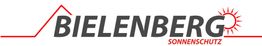 Logo mit rotem Hausdach und Sonne, Schriftzug: Bielenberg Sonnenschutz.
