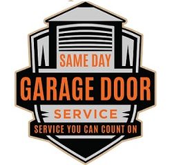 Same Day Garage Door Service logo with text "Service You Can Count On".