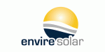Logo von Envire Solar mit gelber Sonne und blauen Wellen.