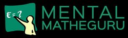 Eine Person schreibt Mathematik an eine Tafel. Text: "Mental Matheguru".