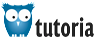 Illustration einer blauen Eule neben dem Schriftzug "Tutoria" auf weißem Hintergrund.
