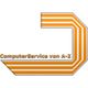 Orange gestreiftes Logo mit Text "ComputerService von A-Z" auf weißem Hintergrund.