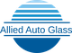 Logo of Allied Auto Glass with blue horizontal stripes against a gradient blue circle.