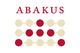 Logo mit dem Wort "ABAKUS" und stilisiertem Abakus darunter in rot und beige.