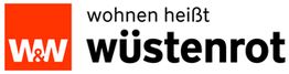 Logo von Wüstenrot mit dem Slogan "wohnen heißt" und rotem W&W-Icon.