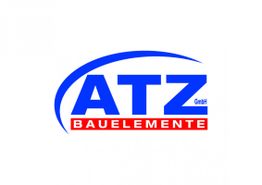 Logo mit blauem ATZ-Schriftzug, darunter rotes Feld mit "BAUELEMENTE".