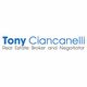 Text: "Tony Ciancanelli, Real Estate Broker and Negotiator" in blue and black letters.