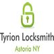 Green padlock logo with text: "Tyrion Locksmith, Astoria NY."