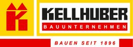 Logo von Kellhuber Bauunternehmen, gelb-rot mit Text "Bauen seit 1896".