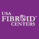 Logo of USA Fibroid Centers on a purple background with a stylized letter "O."