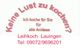 Text: "Keine Lust zu kochen? Ich koche für Sie. Leihkoch Lauingen, Tel: 09072/9696201."