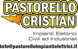 Logo di Pastorello Cristian. Testo: Impianti Elettrici Civili ed Industriali. Email inclusa.