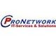 Logo von ProNetwork, IT-Services & Solutions in blauer und roter Schrift auf weißem Hintergrund.
