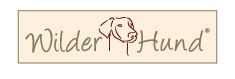 Logo mit Hundeskizze und dem Text "Wilder Hund" in brauner Schrift auf beigefarbenem Hintergrund.