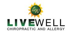 Logo of LiveWell Chiropractic and Allergy with sun design and "LW" initials.